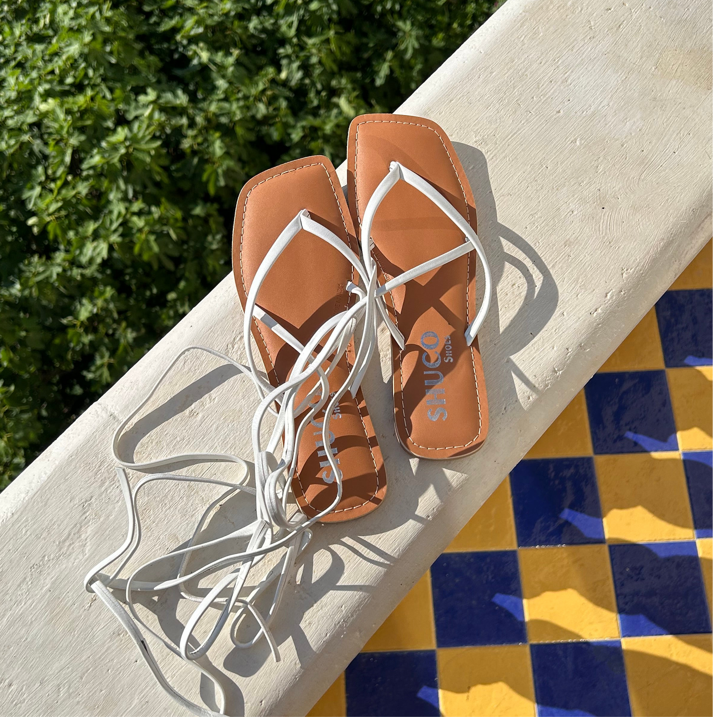 NOLA WHITE FLAT SANDAL