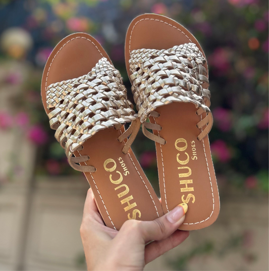 ALEXA GOLD WEDGE HEEL