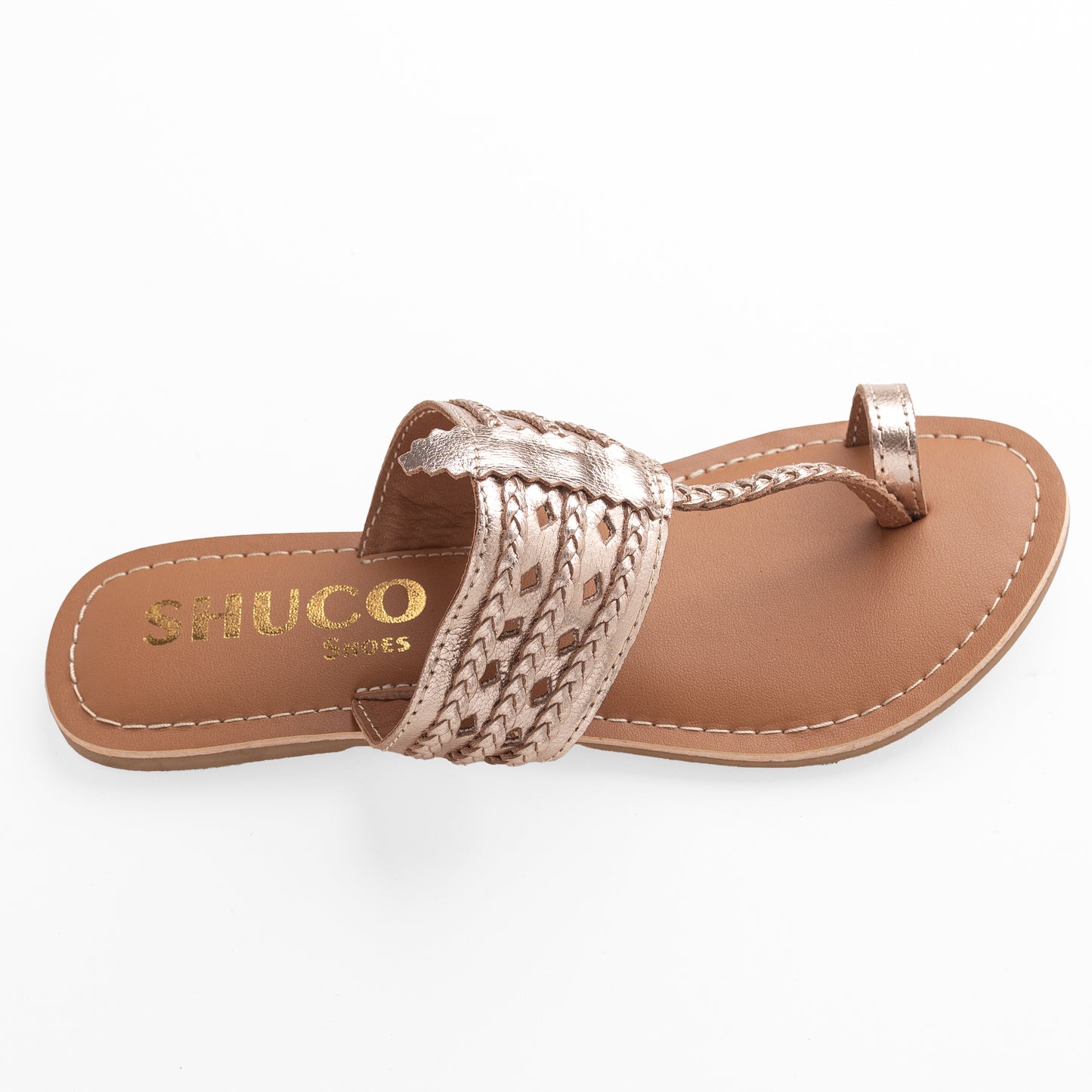 VALDA GOLD FLAT KOLHAPURI SANDAL