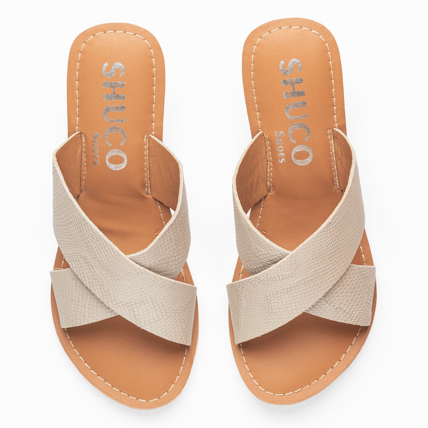 CELIA SILVER EMBOSSED WEDGE HEEL SANDAL