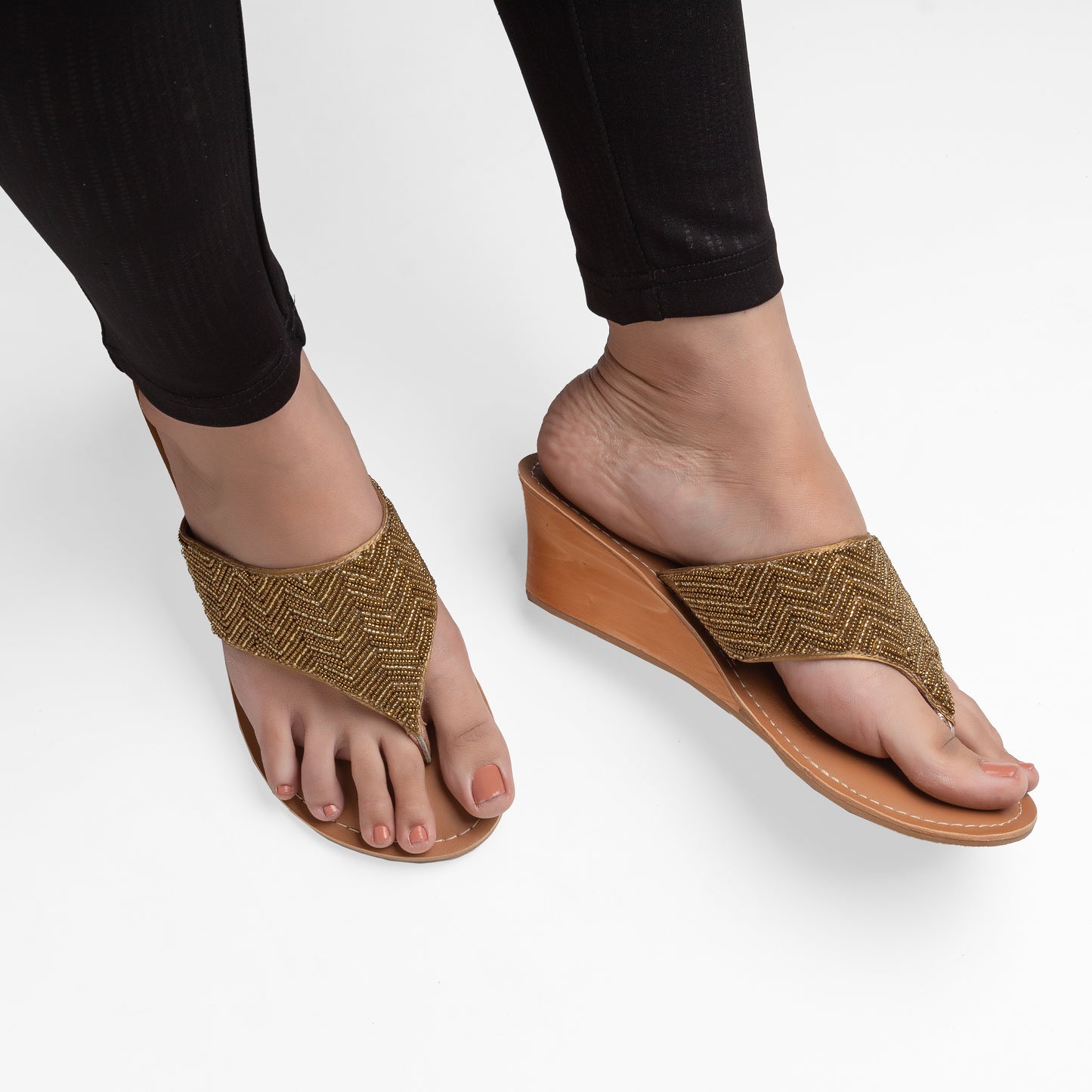 RENEE ANTIQUE EMBROIDERED HEEL SANDAL
