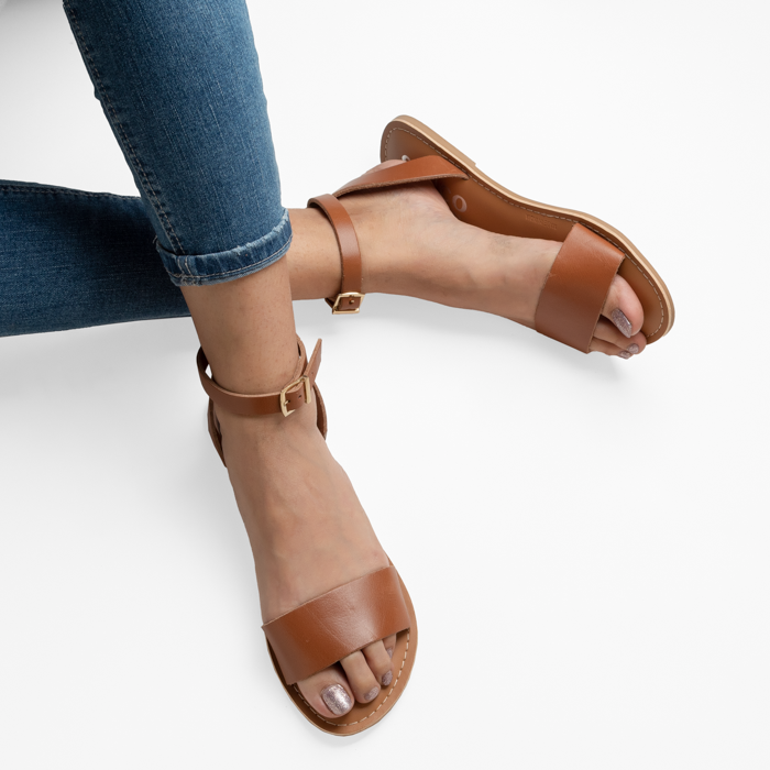 Tan ankle strap discount sandals