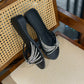CINDERELLA BLACK EMBELLISHED HEEL SANDAL