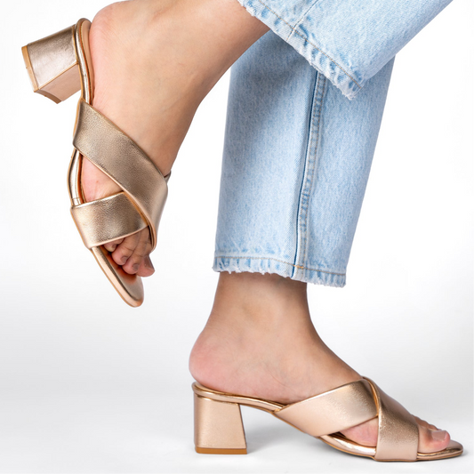 LINDA ROSEGOLD HEEL SANDAL