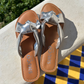 BELLA SILVER FLAT SANDAL