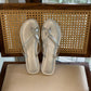 CASSIDY SILVER FOILED FLAT SANDAL