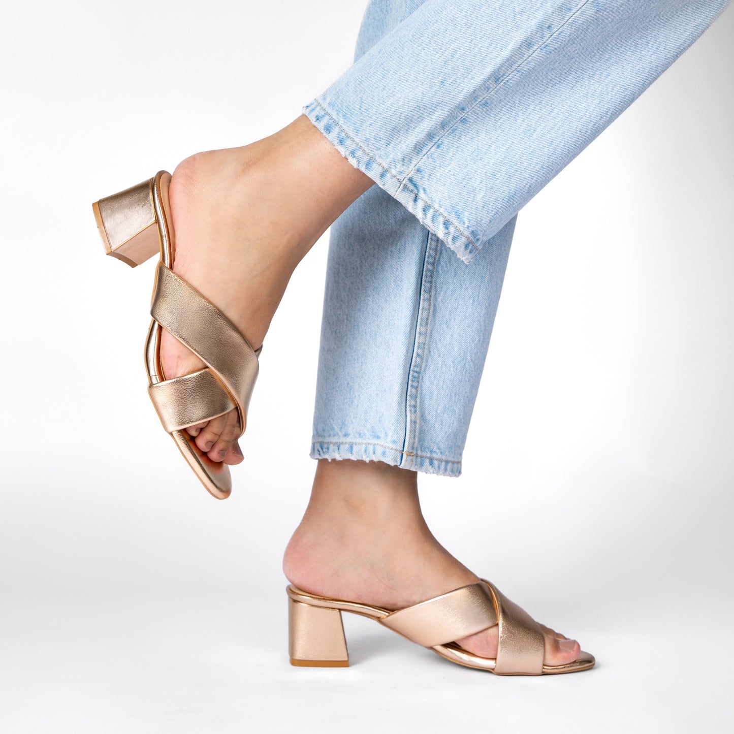 LINDA ROSEGOLD HEEL SANDAL