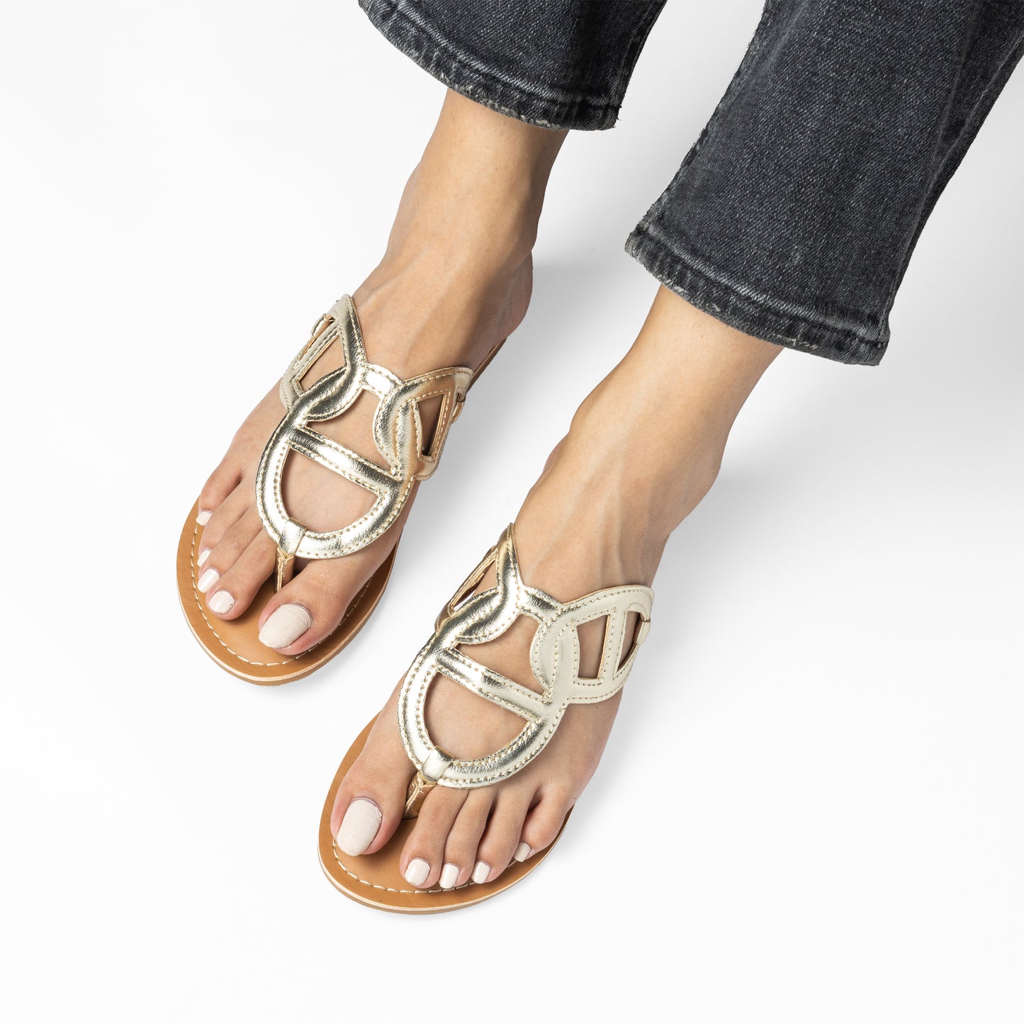 ELIZA GOLD FLAT SANDAL