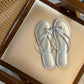 CASSIDY SILVER FOILED FLAT SANDAL