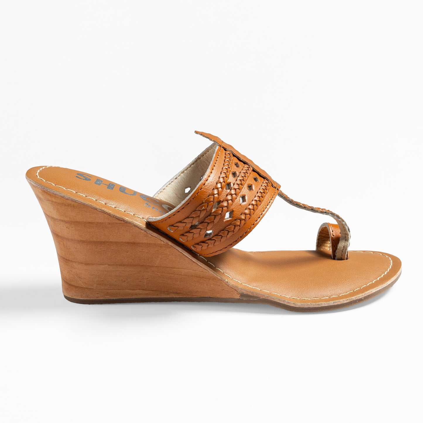 VERA ORANGE WEDGE HEEL KOLHAPURI