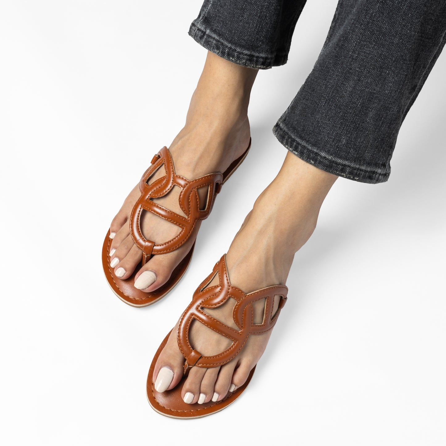 ELIZA TAN FLAT SANDAL