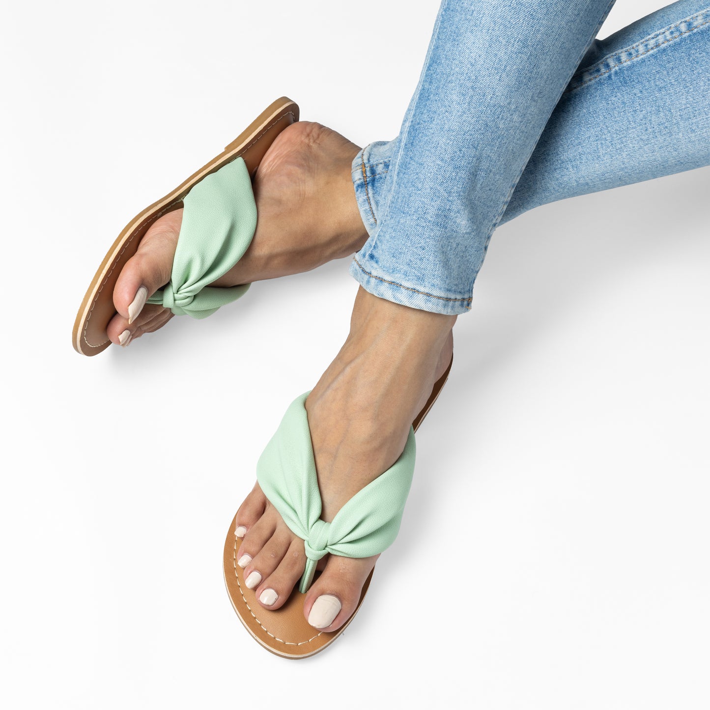 EMMY PISTA GREEN FLAT SANDAL