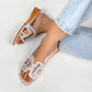 JODIE WHITE/SILVER WEDGE HEEL SANDAL