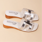 JODIE WHITE/SILVER WEDGE HEEL SANDAL