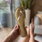 CASSIDY GOLD FOILED FLAT SANDAL