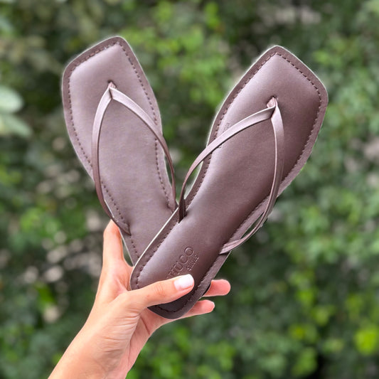 CIARA COFFEE BROWN FLAT SANDAL