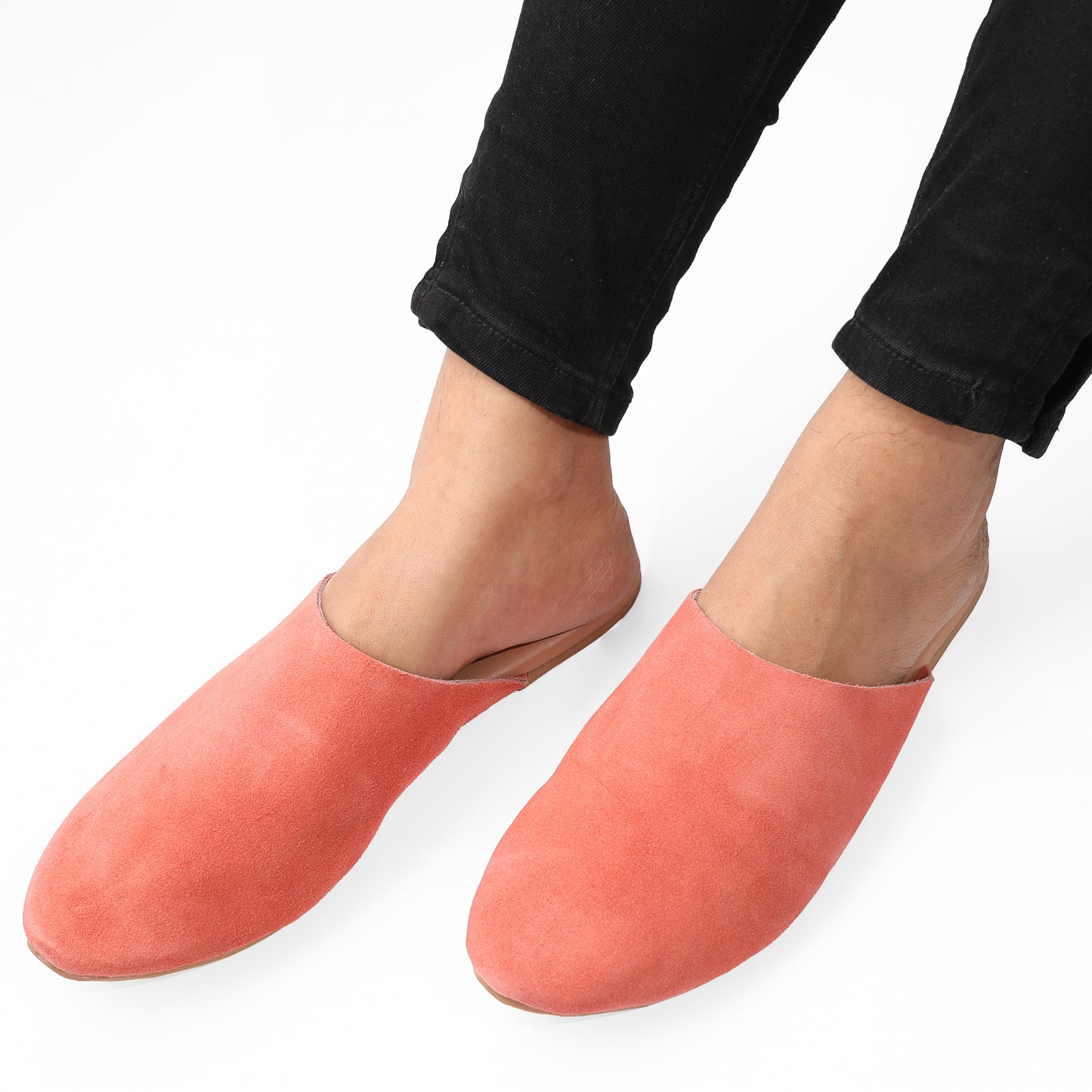 ABBY CORAL SUEDE FLAT MULE