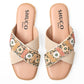 FRIDA BEIGE EMBROIDERED FLAT SANDAL