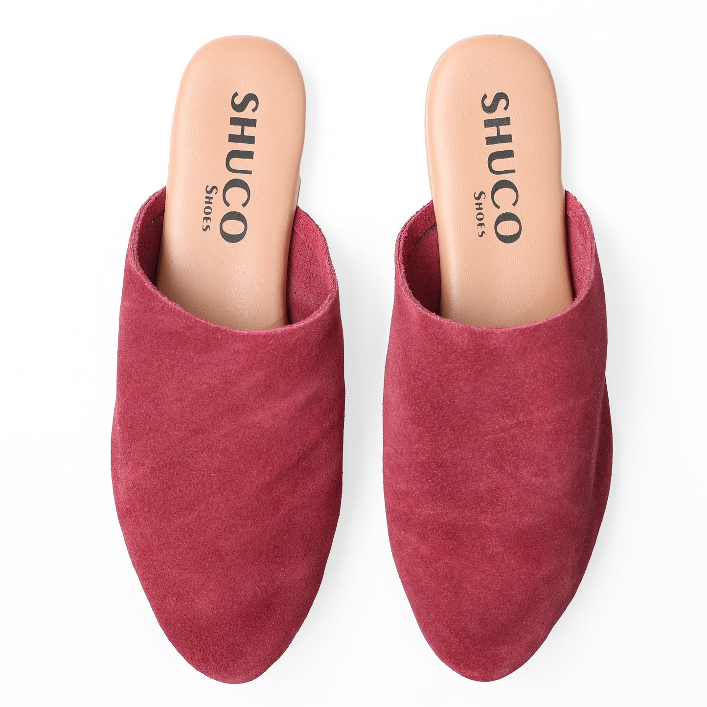 ABBY BURGANDY SUEDE FLAT MULE