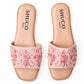 ZAHRA NATURAL PINK EMBROIDERED FLAT SANDAL