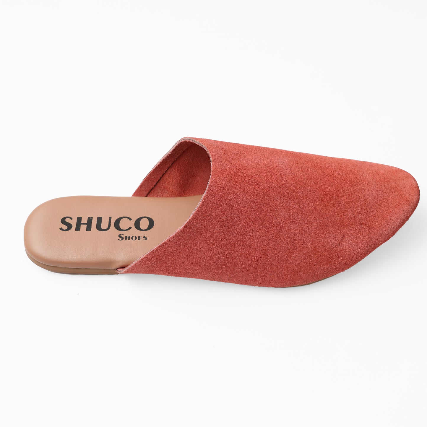 ABBY CORAL SUEDE FLAT MULE