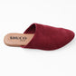 ABBY BURGANDY SUEDE FLAT MULE