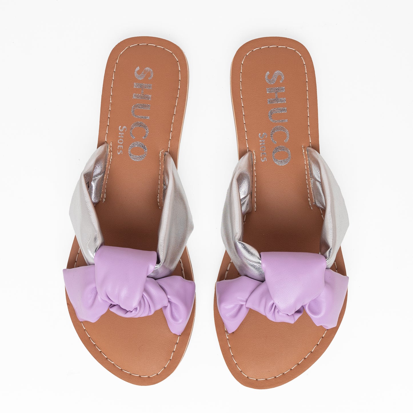 BELLA LILAC/SILVER FLAT SANDAL