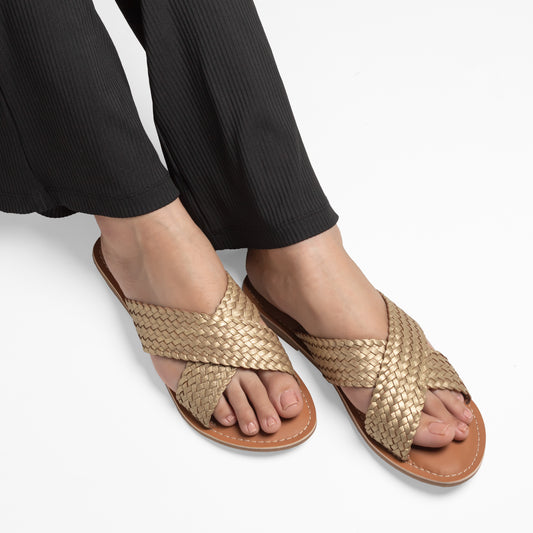 BRIANA GOLD FLAT SANDAL