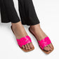 LEA NEON PINK FLAT SANDAL