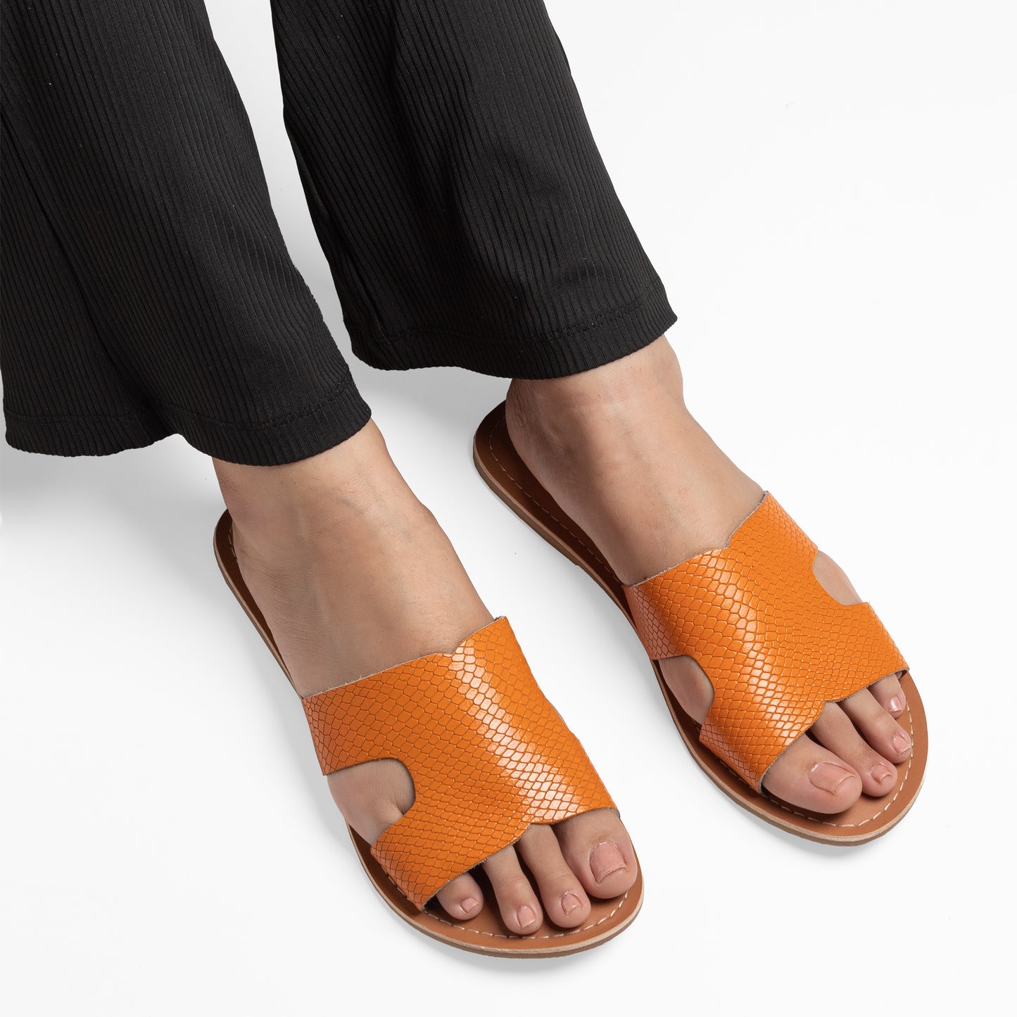 KARA ORANGE FLAT SANDAL