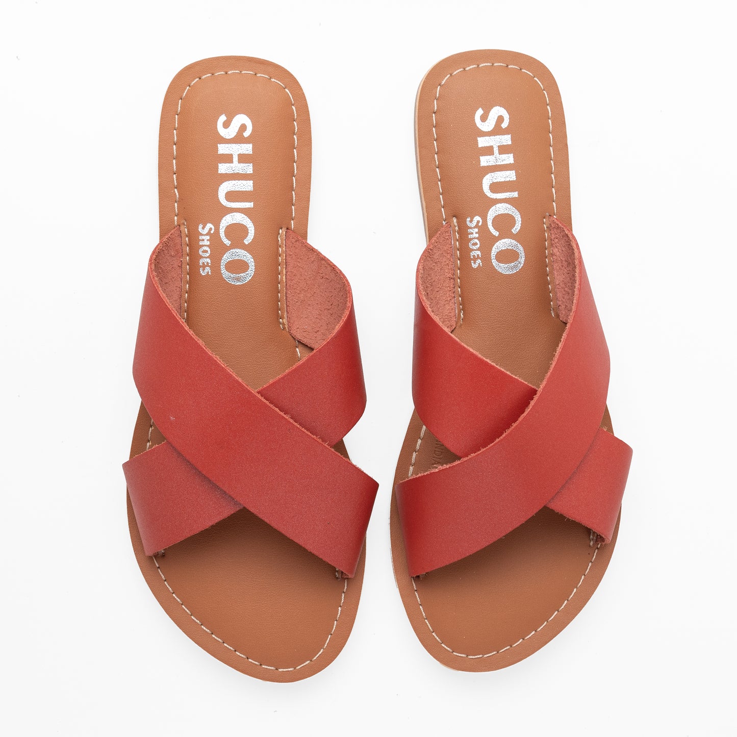 BRIA METALLIC ORANGE FLAT SANDAL