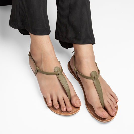 ALMA OLIVE FLAT SANDAL