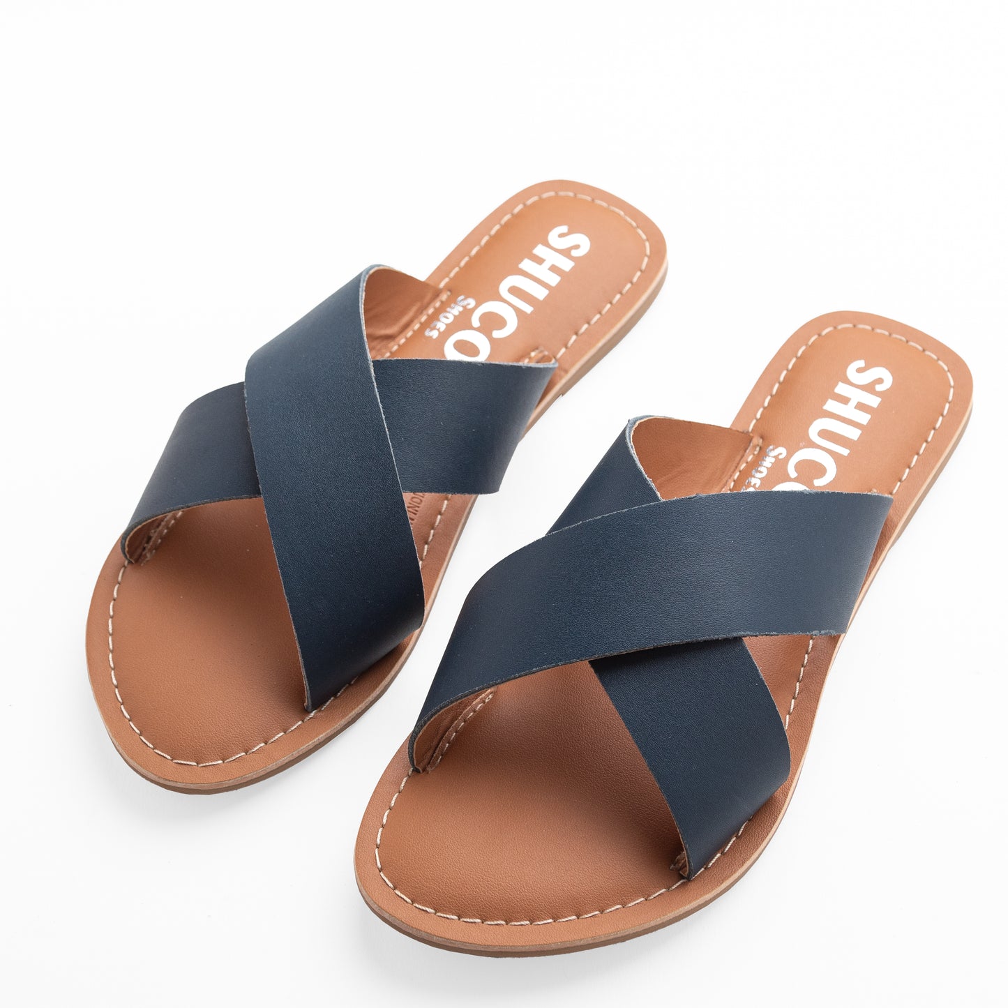 BRIA NAVY FLAT SANDAL