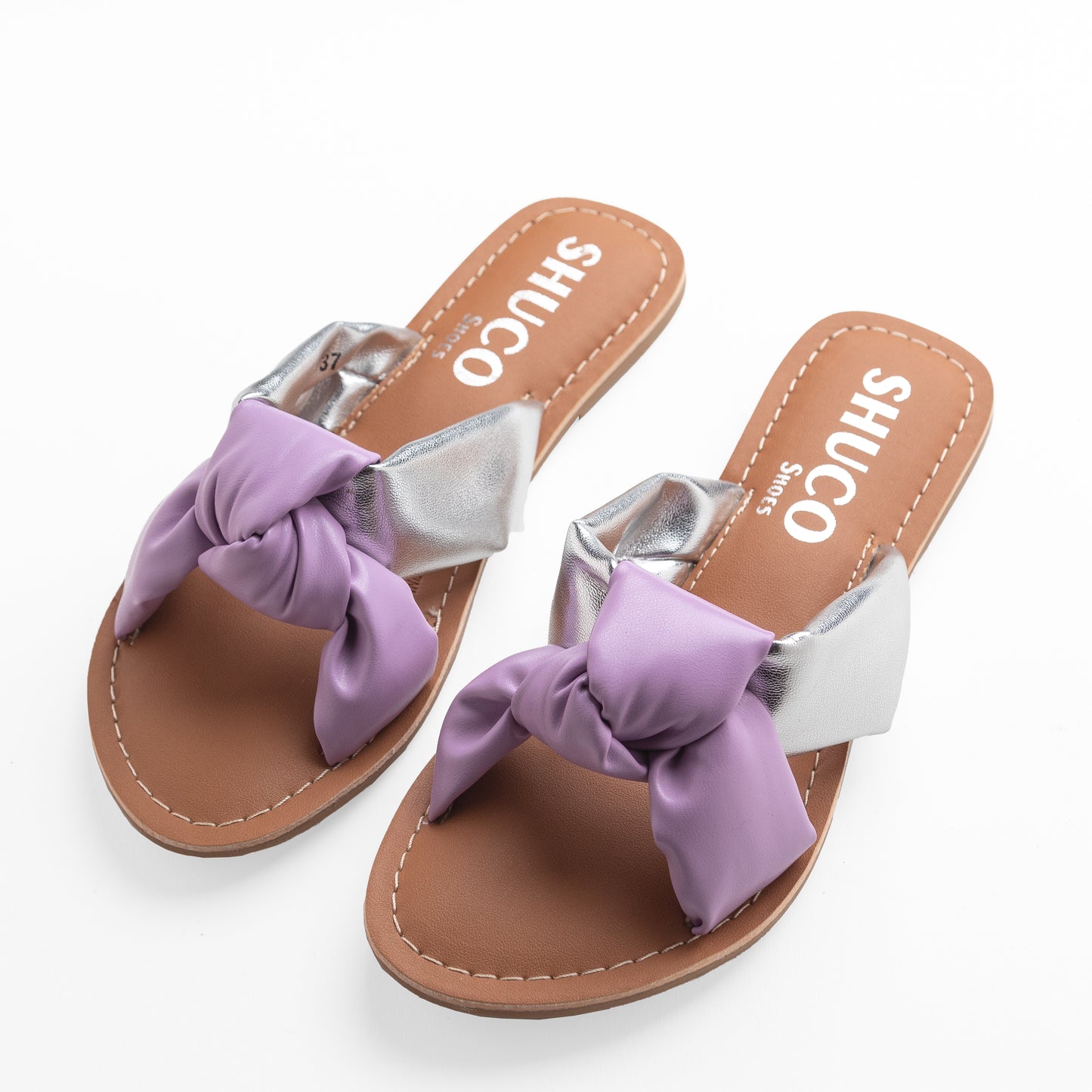 BELLA LILAC/SILVER FLAT SANDAL