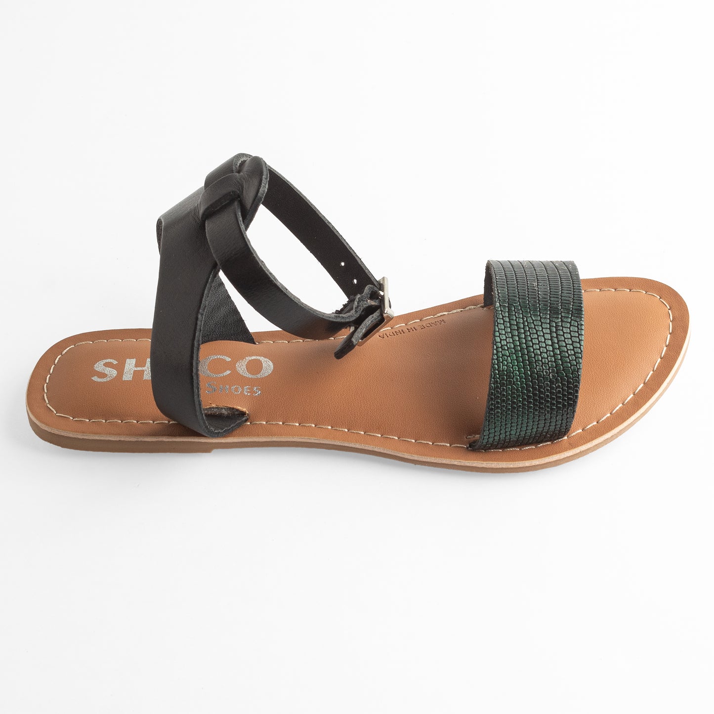 GLORY EMERALD/BLACK FLAT SANDAL