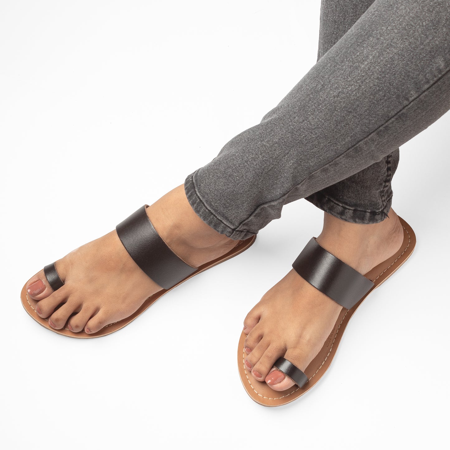 DEMI DARK BROWN FLAT SANDAL