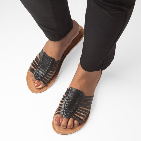 HANA BLACK FLAT SANDAL