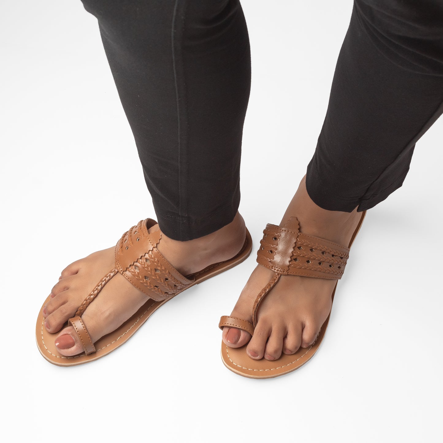 VALDA TAN FLAT SANDAL