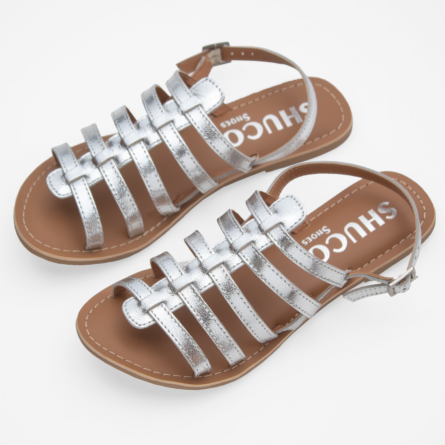 CARLY SILVER FLAT SANDAL