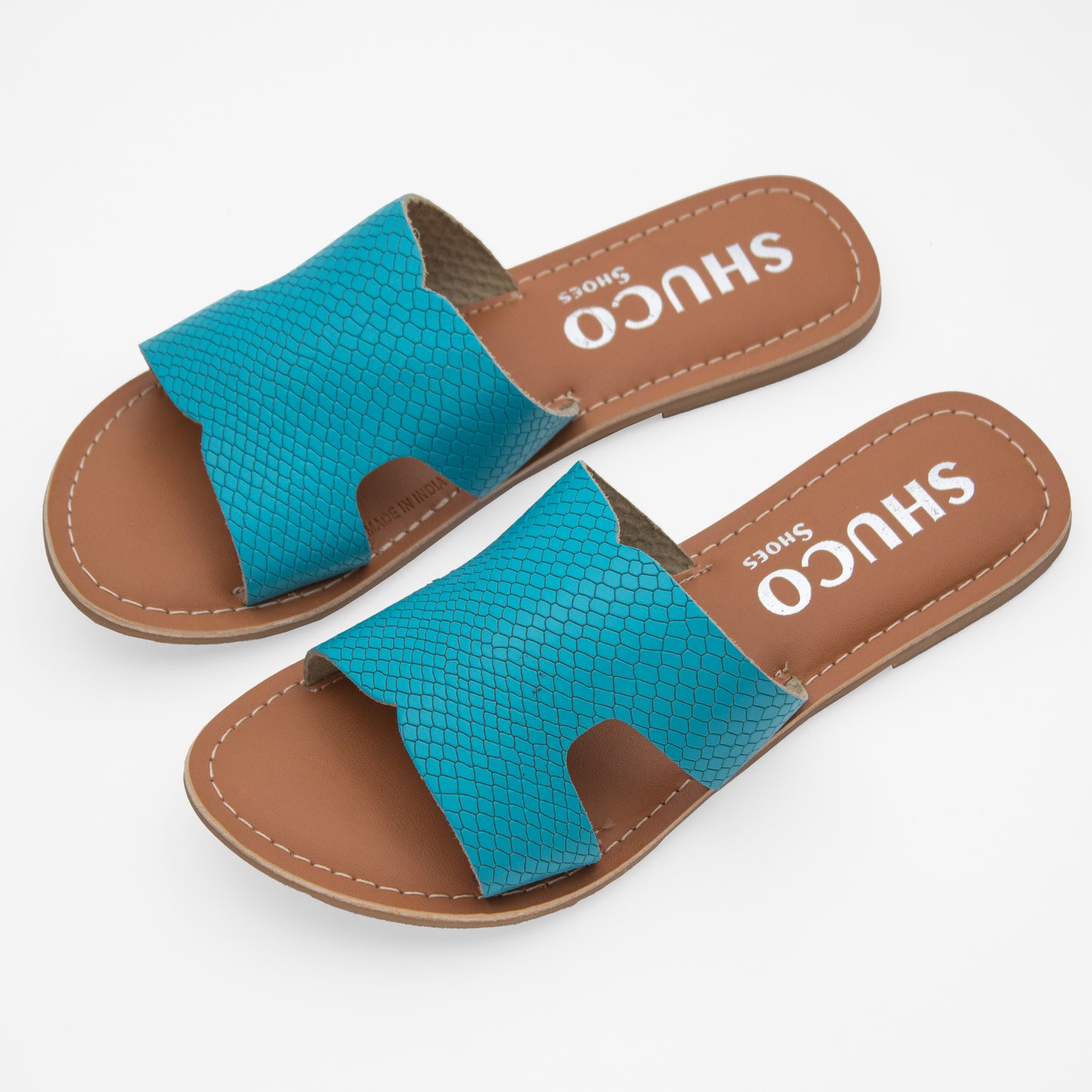 KARA TURQUOISE FLAT SANDAL