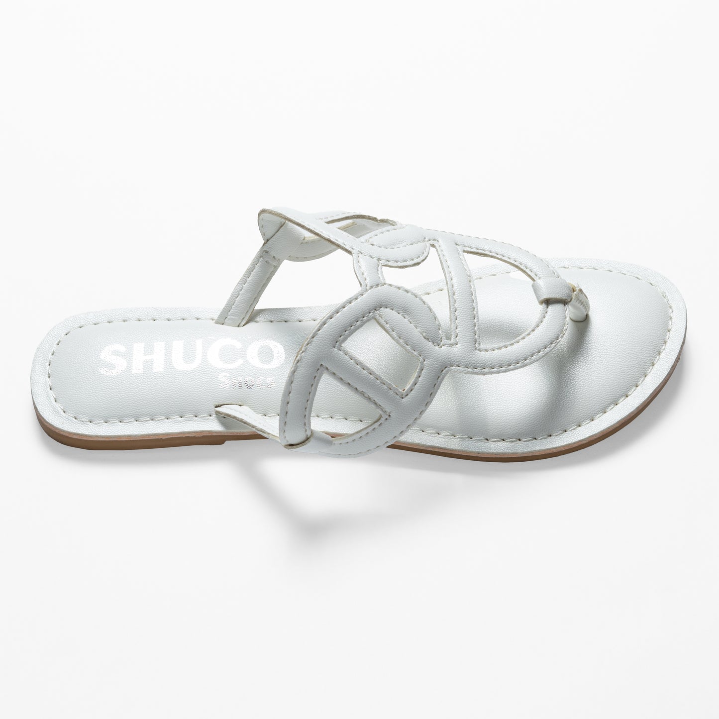 ELIZA WHITE FLAT SANDAL