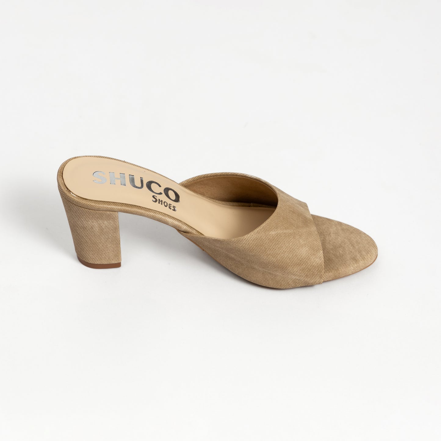 LUNA NUDE DENIM HEEL SANDAL