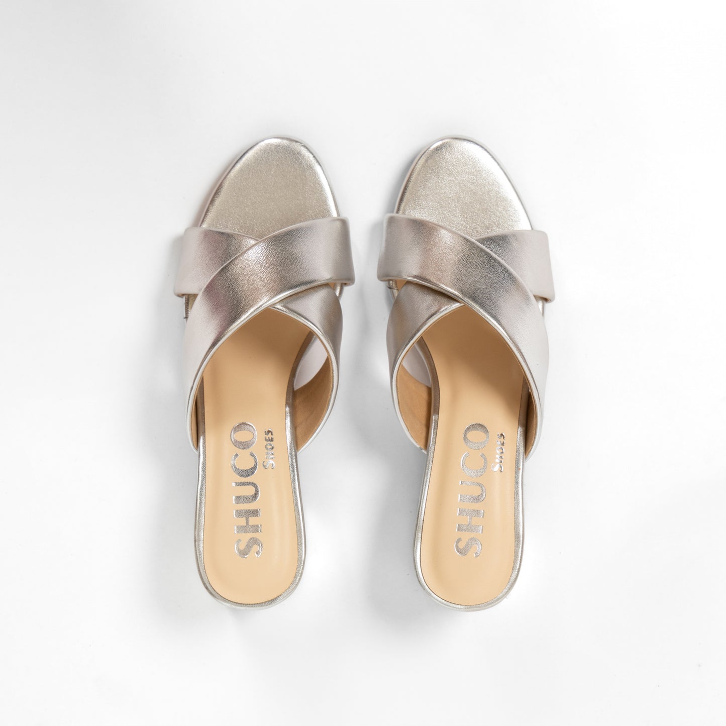 LINDA SILVER HEEL SANDAL