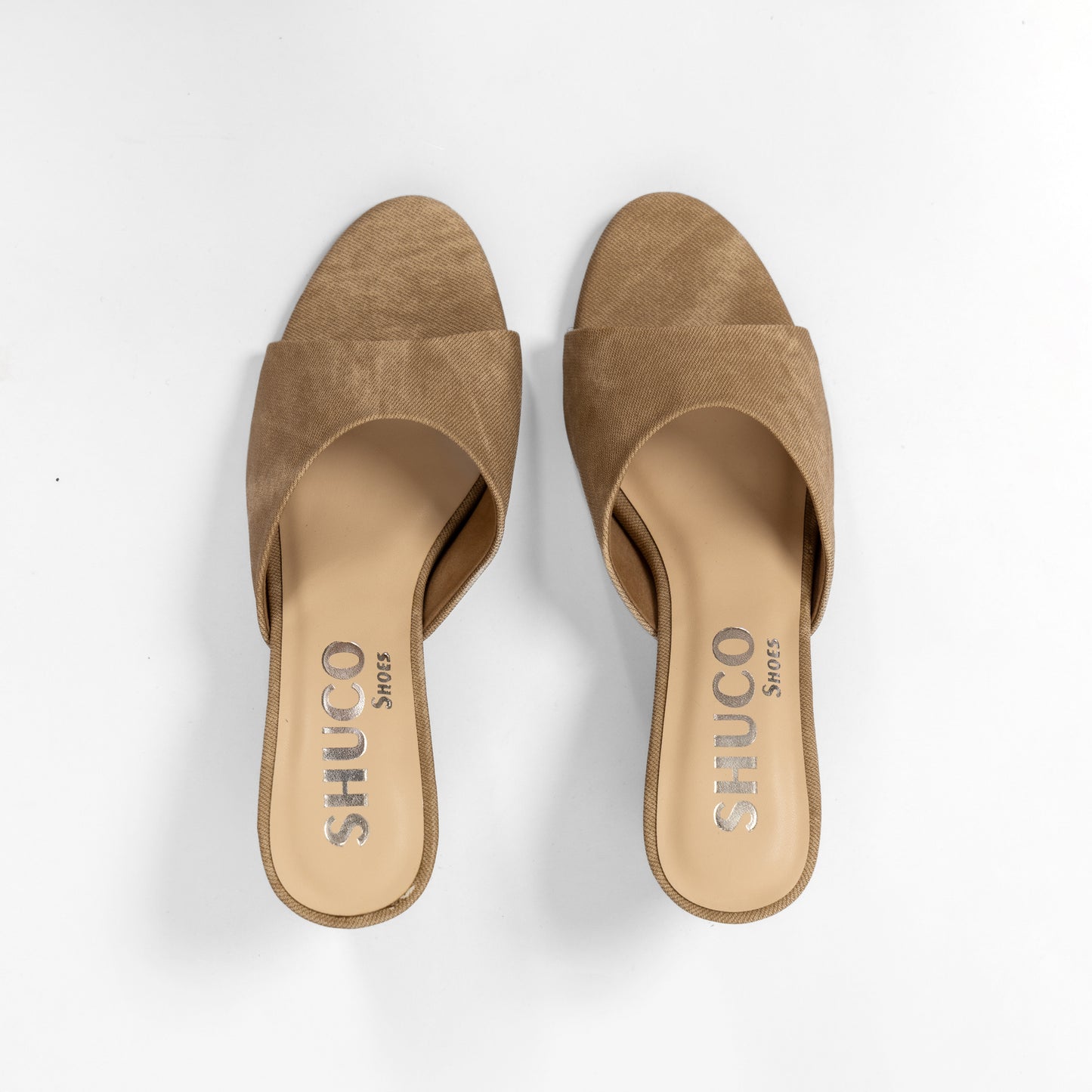 LUNA NUDE DENIM HEEL SANDAL