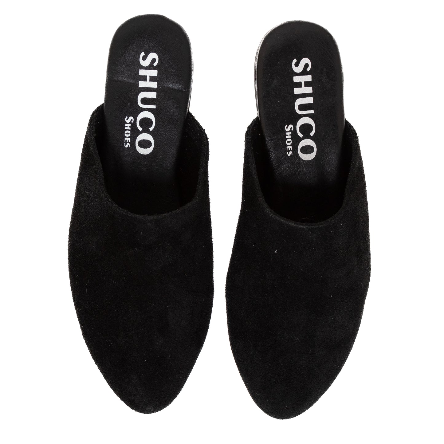 ABBY BLACK SUEDE FLAT MULE