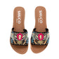 ASTRID BLACK EMBROIDERED FLAT SANDAL