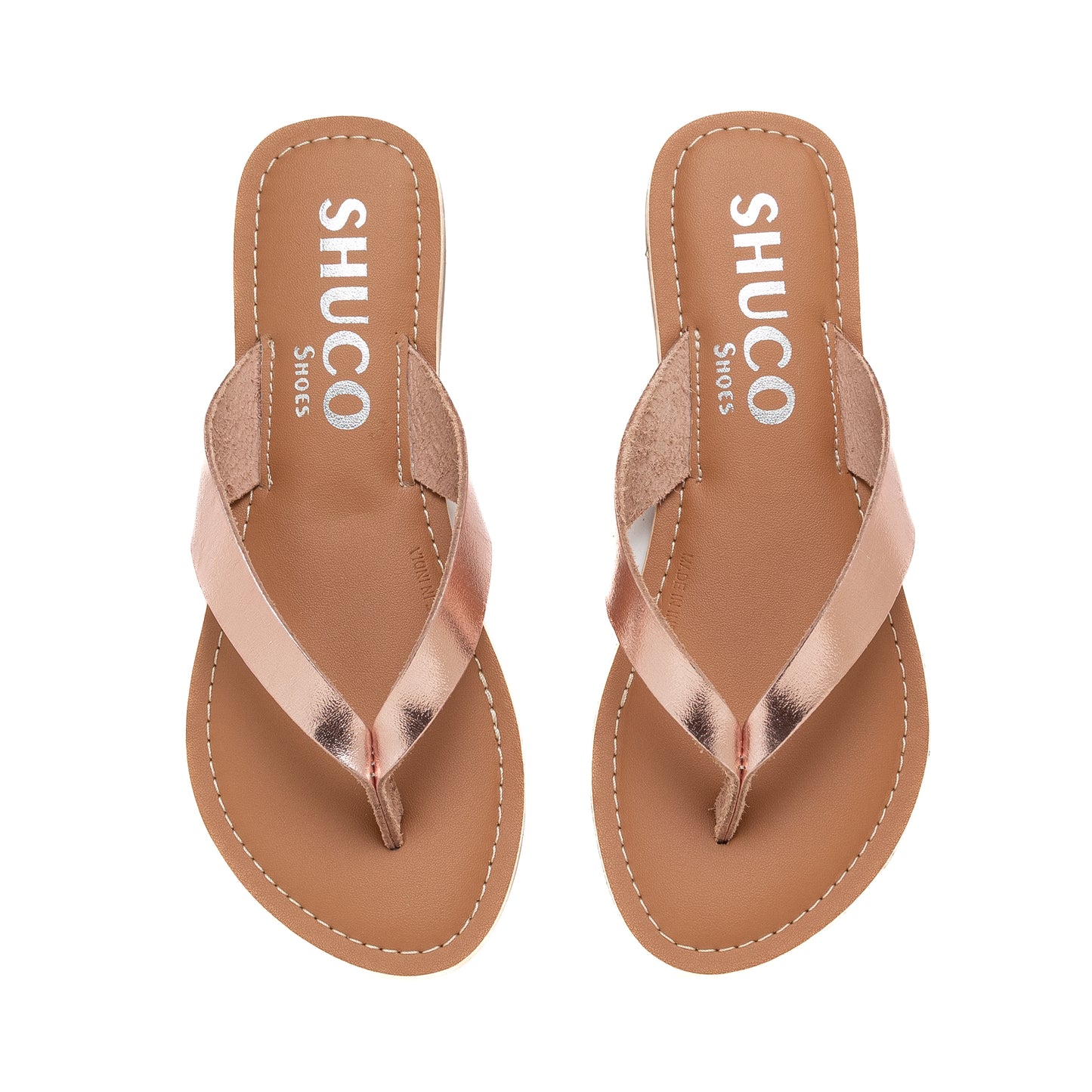 SARA ROSEGOLD FLAT SANDAL