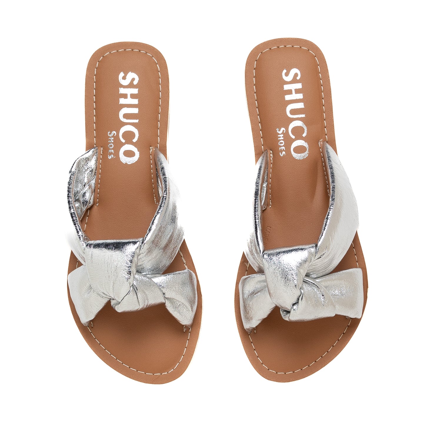 BELLA SILVER FLAT SANDAL