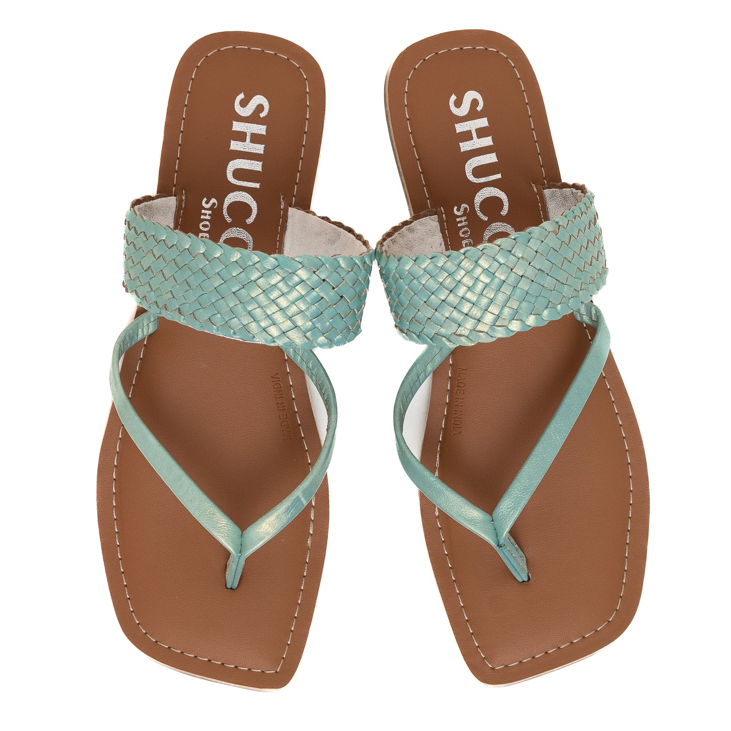 CAPRI TURQUOISE MET. FLAT SANDAL