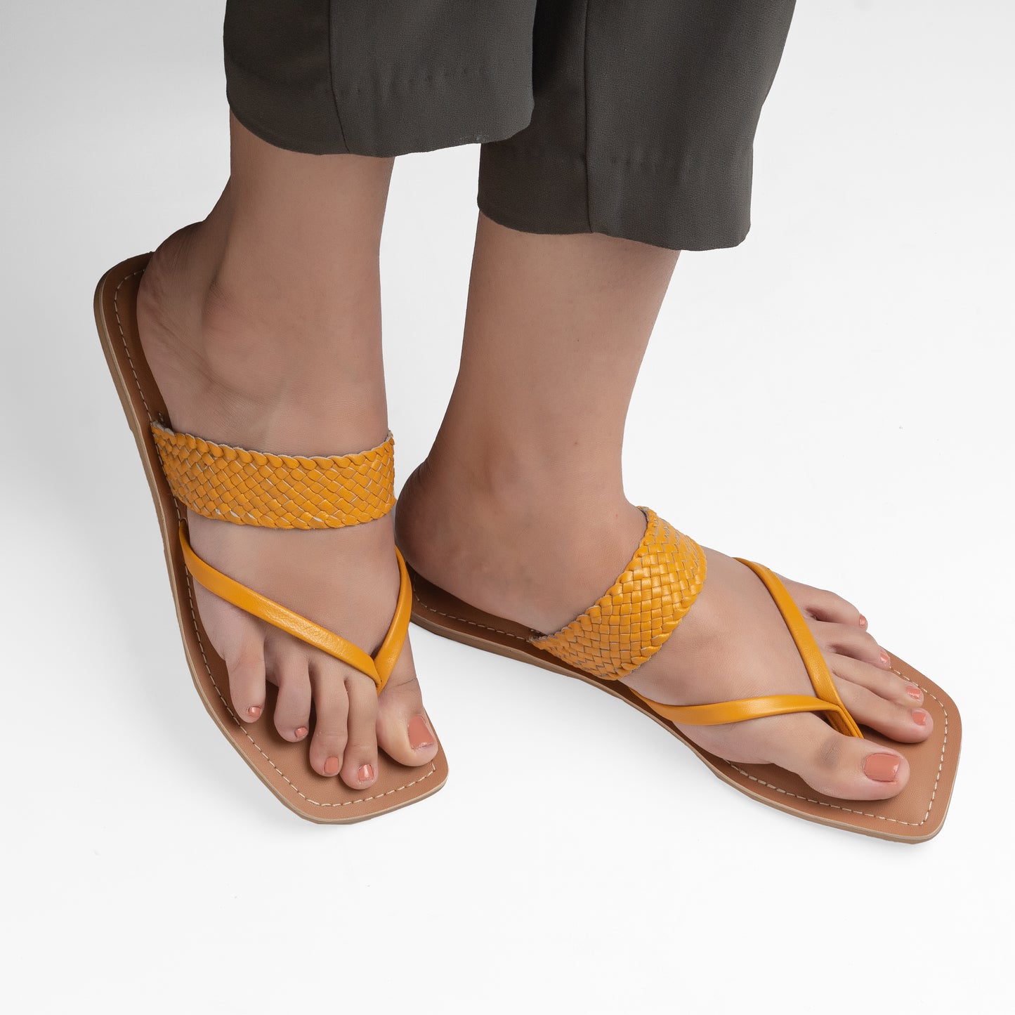 CAPRI MUSTARD FLAT SANDAL